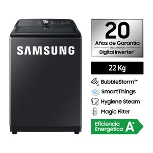 Lavadora SAMSUNG Carga Superior 22 Kg WA22A8377GV Negro