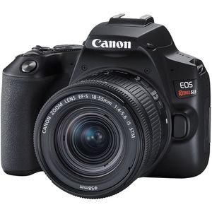 Cámara DSLR Canon EOS Rebel SL3 con lente de 18-55 mm (negra)