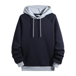 Polera Hombre Yansus Bicolor Azul Capucha Melange