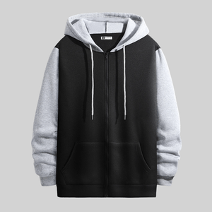 Polera Hombre Yansus Bicolor Negro Capucha melange