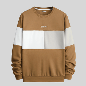 Polera Yansus Tricolor Camello con Crema y Blanco