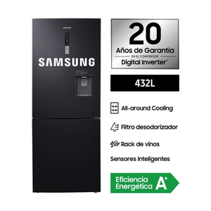 Refrigeradora SAMSUNG No Frost RL4363SBABS 432L Negro Inox