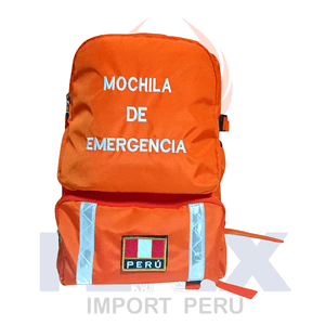 Mochilas De Emergencia Tela Nylon Con Cinta Reflectiva Naranja