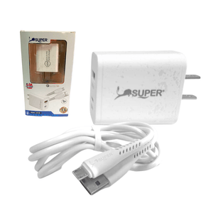 Cargador Super Carga Rápida 35W + Cable Usb 3.0 a V8