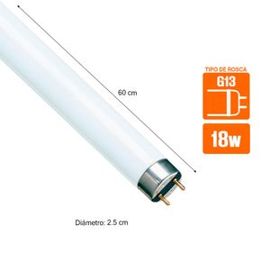 Tubo Fluorescente Súper 80 18W/840 G13 Luz Neutra