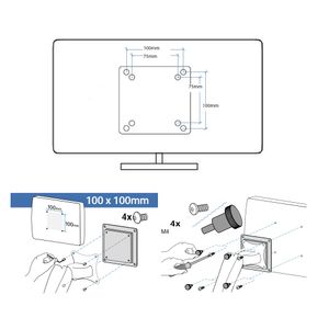 Expo Rack EM1327 Soporte Rack de Escritorio para Monitor Móvil Plegable de 3 Giros 13 a 27 pulgadas