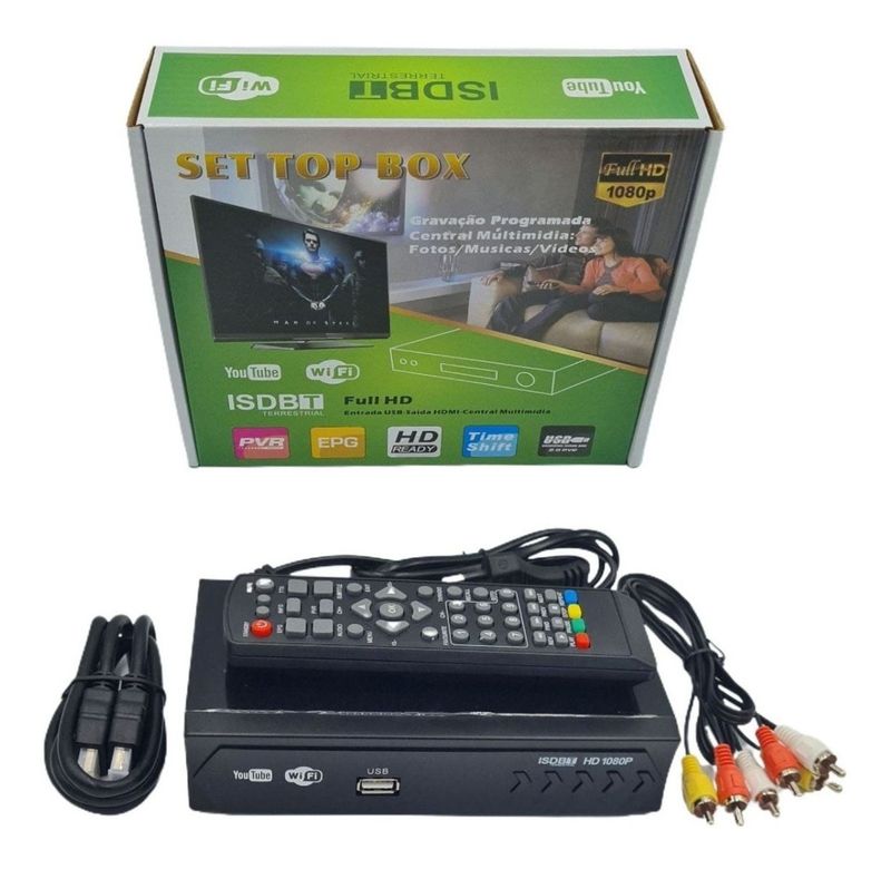 Sintonizador Decodificador mas Antena Digital Tv Tdt Canales Hd - Real Plaza