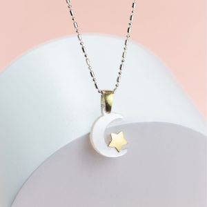 Collar en Oro 18k Laminado Luna Nácar Corazón Lavalle Joyería