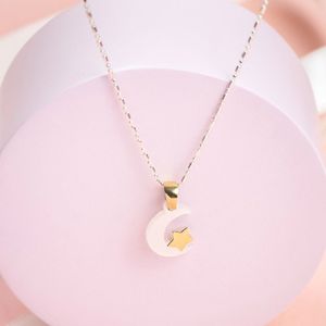 Collar en Oro 18k Laminado Luna Nácar Corazón Lavalle Joyería