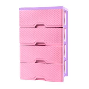 Cómoda Ratán Rosado/Lila x 4 cajones