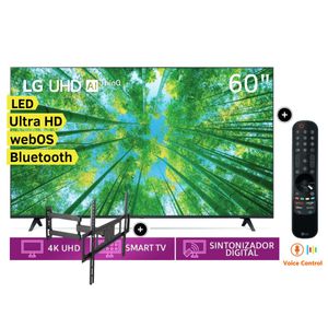 Televisor LG 60" LED Smart Tv Ultra HD 4K ThinQ AI 60UQ8050PSB + Rack