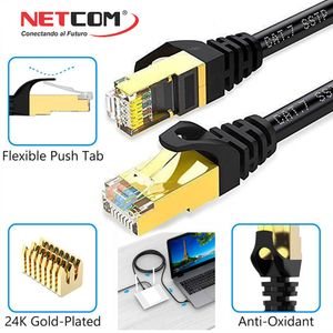 Cable de Red Cat 7 Netcom Rj45 10 Gbps 5 Metros Patch Cord Cat 7