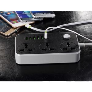Extensión de Enchufe Sofisticado 6 USB 3 Power Socket Tomacorriente Universal Easy&Home