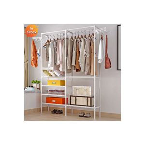 Ropero Armario Closet Perchero Organizador Ropa 2 Cuerpos blanco
