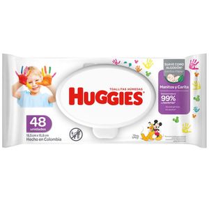 Toallitas Húmedas para Bebé HUGGIES Manitos y Caritas Bolsa 48un