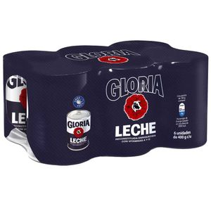 Leche GLORIA Reconstituida 6 Pack Lata 400g