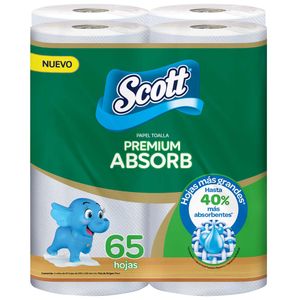 Papel Toalla SCOTT Calorie Absorb 65 hojas Paquete 4un