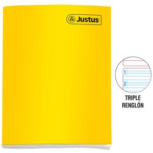 Cuaderno Deluxe JUSTUS Triple Renglón 80 Hojas 12 Colores