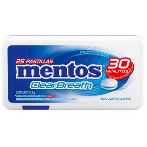 Pastillas de Menta MENTOS Clearbreath Peppermint Paquete 17.5g