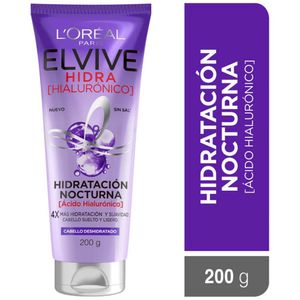 Crema de Tratamiento para Cabello ELVIVE Hidratación Nocturna con Ácido Hilaurónico Frasco 200g