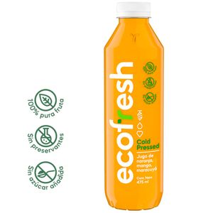 Jugo de Naranja Mango Maracuya ECOFRESH Botella 475ml
