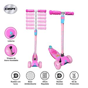 Scooter para Niños Linterna + Kit de Protección Mujer Oka