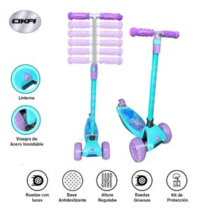 Scooter para Niños Linterna + Kit de Protección Mujer Oka
