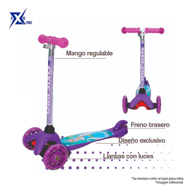 Scooter para Ninos con Luces 2 a 5 Anos Nina Oxie Pro Real Plaza