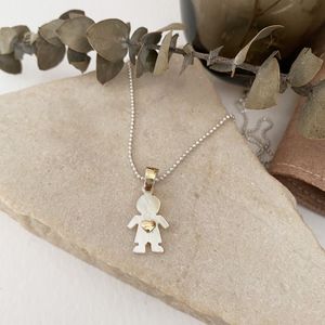 Collar en Oro 18k Laminado Plata Niño Corazón Lavalle Joyería
