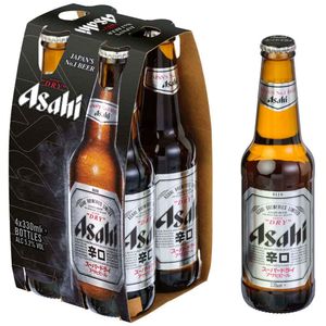 Cerveza ASAHI Super Dry 4 Pack Botella 330ml