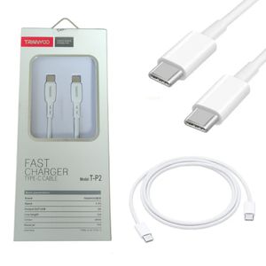 Cable 1 Metro TIPO C a TIPO C 3A TRANYOO Carga Rápida 18w Blanco