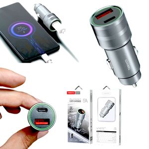 Cargador para Auto 2 en 1 USB y TIPO C Tranyoo C9 18w QC3.0 5A