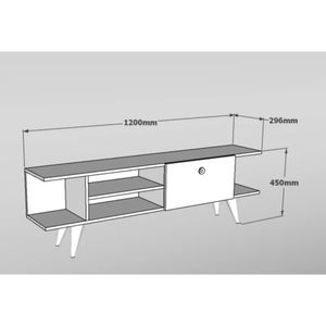 Mesa de TV Moderna Burundi Roble/Blanco 120cm