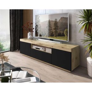 Mesa de TV Moderna Liberia Negro 170cm
