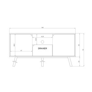 Mesa de TV Moderna Burkina Gris 140cm