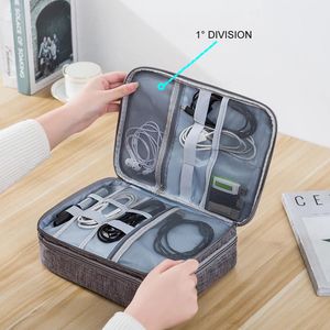 Maletín Portátil Organizador de Cables 2 Divisiones Impermeable FYI260007 Interlud Gris