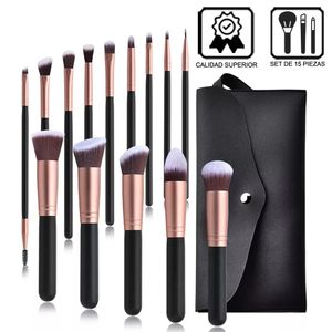 Brochas de Maquillaje profesionales Set 15 piezas MYC320003 Negro
