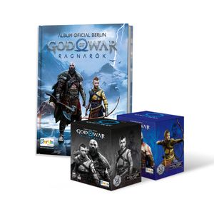 Álbum God of war Ragnarok Editorial Berlín Tapa Dura + 2 Cajitas (100 Sobres)