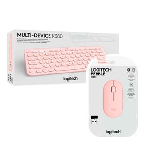 Teclado Logitech K380 Rose + Mouse Pebble M350 Rose