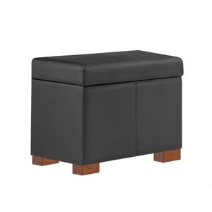Baul Tapizado Baxton Mavisac Pequeño Color Gris Oscuro