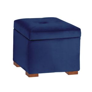 Baul Tapizado Annie Mavisac Pequeño Color Azul Noche