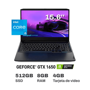 Laptop Lenovo IdeaPad Gaming 3i 15.6" Intel Core i5 8GB RAM 512GB SSD GeForce GTX 1650 4GB Video Shadow Black