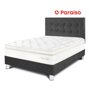 Juego de Dormitorio Paraíso Royal Cloud 2 Plazas Acero + 2 almohadas viscoelásticas + protector