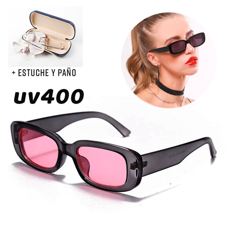 Lentes de Sol retro Vintage Rectangulares Mujer Unisex Cereza