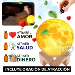 Humidificador Aromatizado Lámpara Led Luna Esencia Atraccion Esotérica