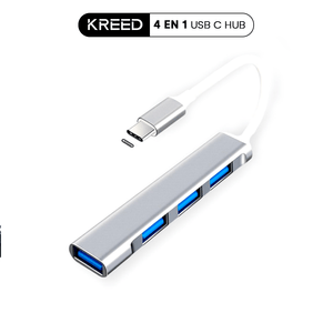 Adaptador Hub Tipo C a 4 puertos USB 3.0 y 2.0