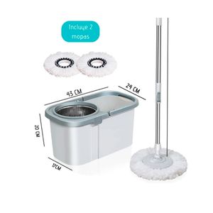Trapeador Automático Giratorio con Balde Escurridor 2 Mopas Premium