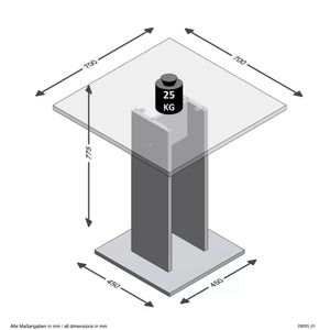 Mesa de Comedor Cuadrada Turkmenistán Blanco
