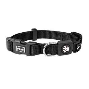 Collar  Para Perro Doco Nylon Ajustable Signature Talla M Negro 2.0 X 34-51Cm