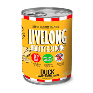 Alimento de Pato para Perros Adultos de Todas las Razas Livelong x 362 gr